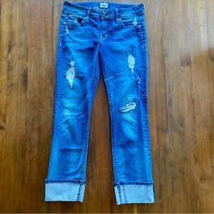 Hudson Jeans Distressed Ankle Cropped in Blue